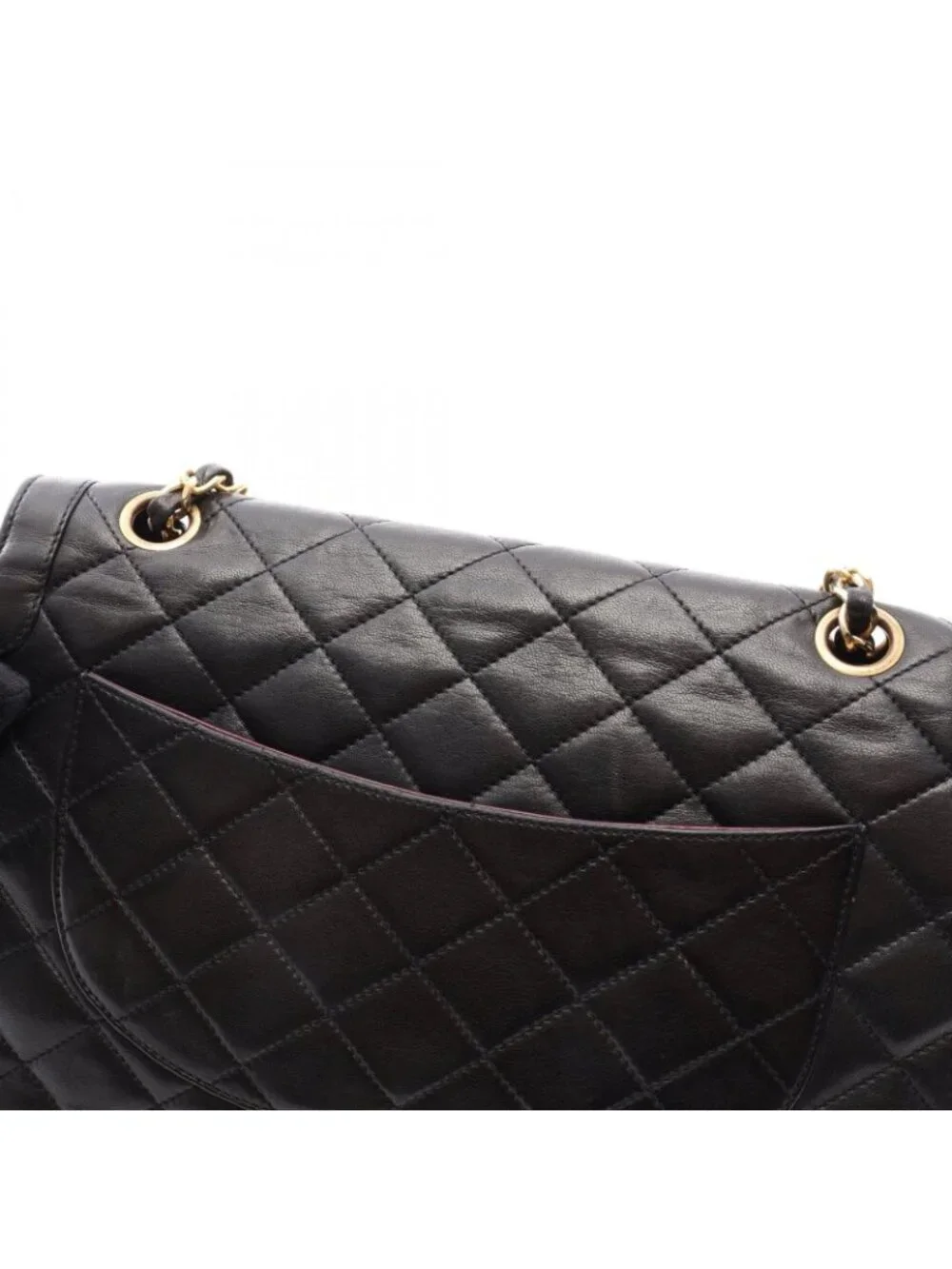 Chanel Shoulder Bag Quilted Limited Edition Double Flap Black Lambskin Chain